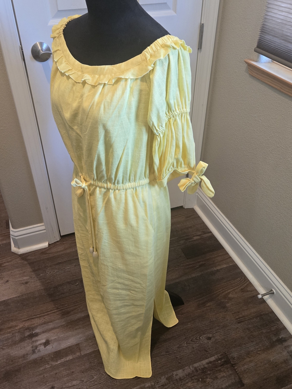 Diane Von Furstenberg Sunny Yellow Midi Dress with On Or Off The Shoulder Nwt